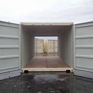 shipping container with side opening doors